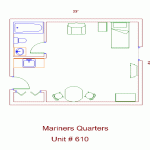 Mariner's Studio Apt. Floor Plan [332 Sq. Ft.]